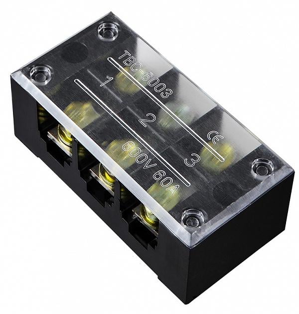 Колодка клемна в корпусі CHINT TB-6003 3P 60A 600V (558024)