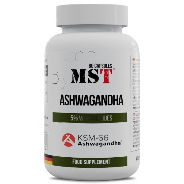 Ашфаганд для спорта MST Nutrition Ashwagandha KSM-66 60 капс. (000023571)