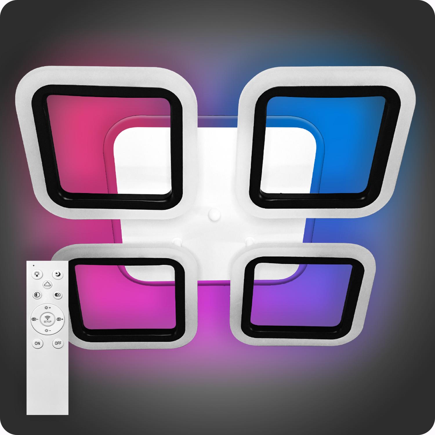 Люстра светодиодная 517 Light 3color с пультом 72Вт Черный (01372)