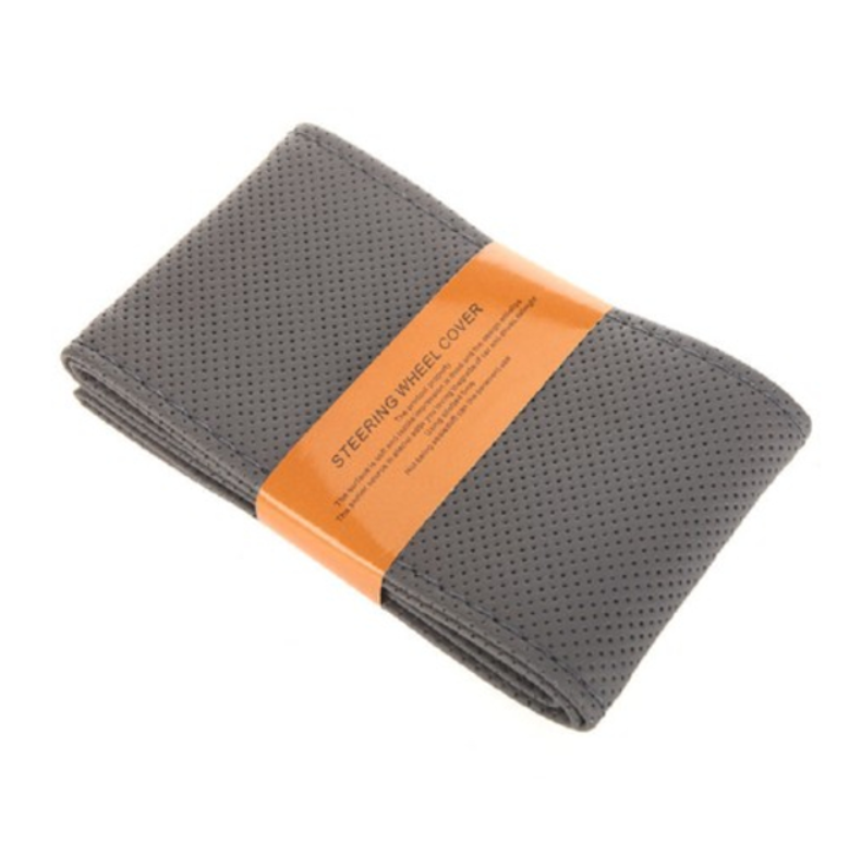 Обшивка-чехол на руль из кожзама 37-38 см Grey (284884)