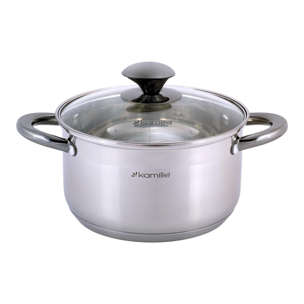 Набір каструль із кришками Kamille КМ-4925 із нержавіючої сталі з 4-х предметів Сталевий (150-84-4925) - фото 2