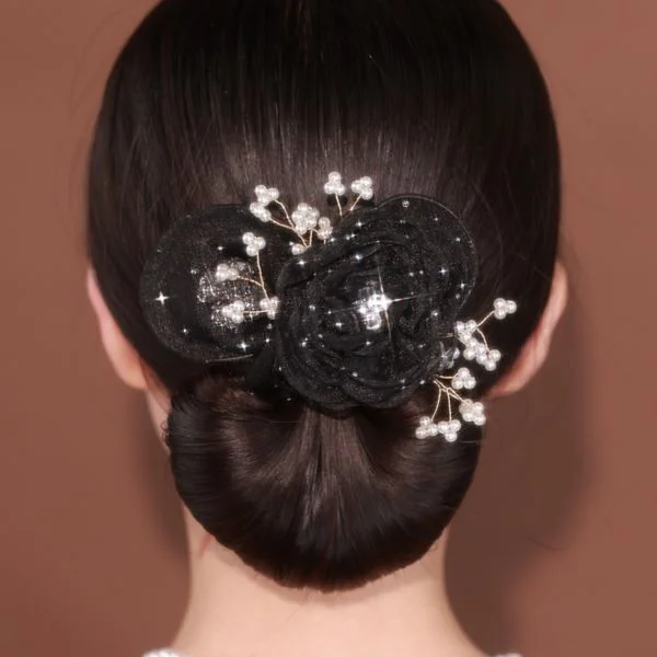 Заколка для волос с цветком с бусинами (AN00222) - фото 2 Заколка для волос с цветком с бусинами (AN00222) - фото 2
