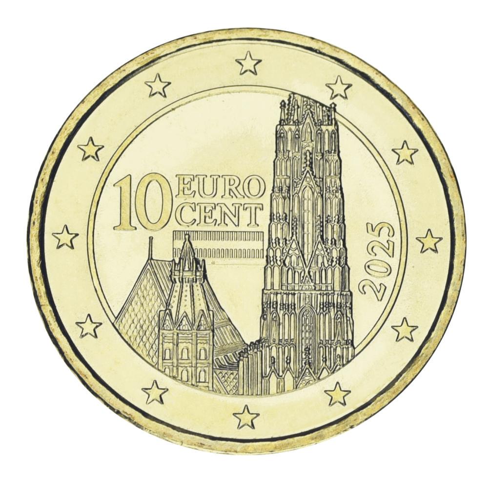 Коллекционная монета Австрия 10 евроцентов 2025 UNC (М24406)