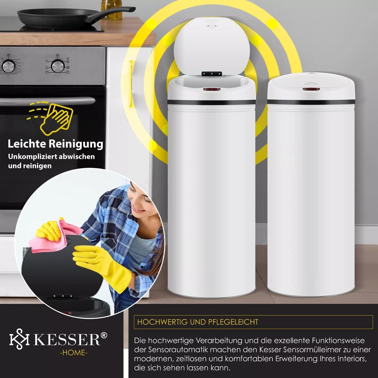 Мусорное ведро с автоматическим датчиком KESSER из нержавеющей стали 30 л White - фото 5 Мусорное ведро с автоматическим датчиком KESSER из нержавеющей стали 30 л White - фото 5