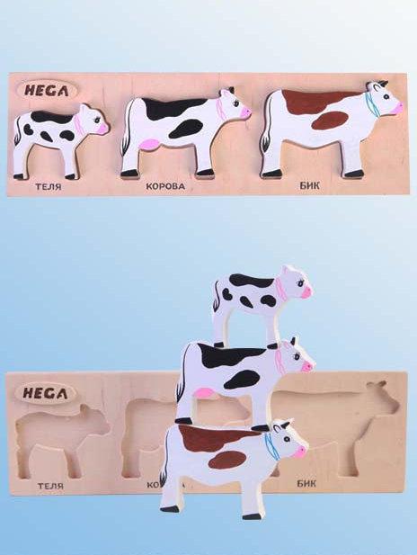 Набор рамка-вкладыш HEGA Коровы с объёмными фигурками и карточками(123) - фото 3 Набор рамка-вкладыш HEGA Коровы с объёмными фигурками и карточками(123) - фото 3