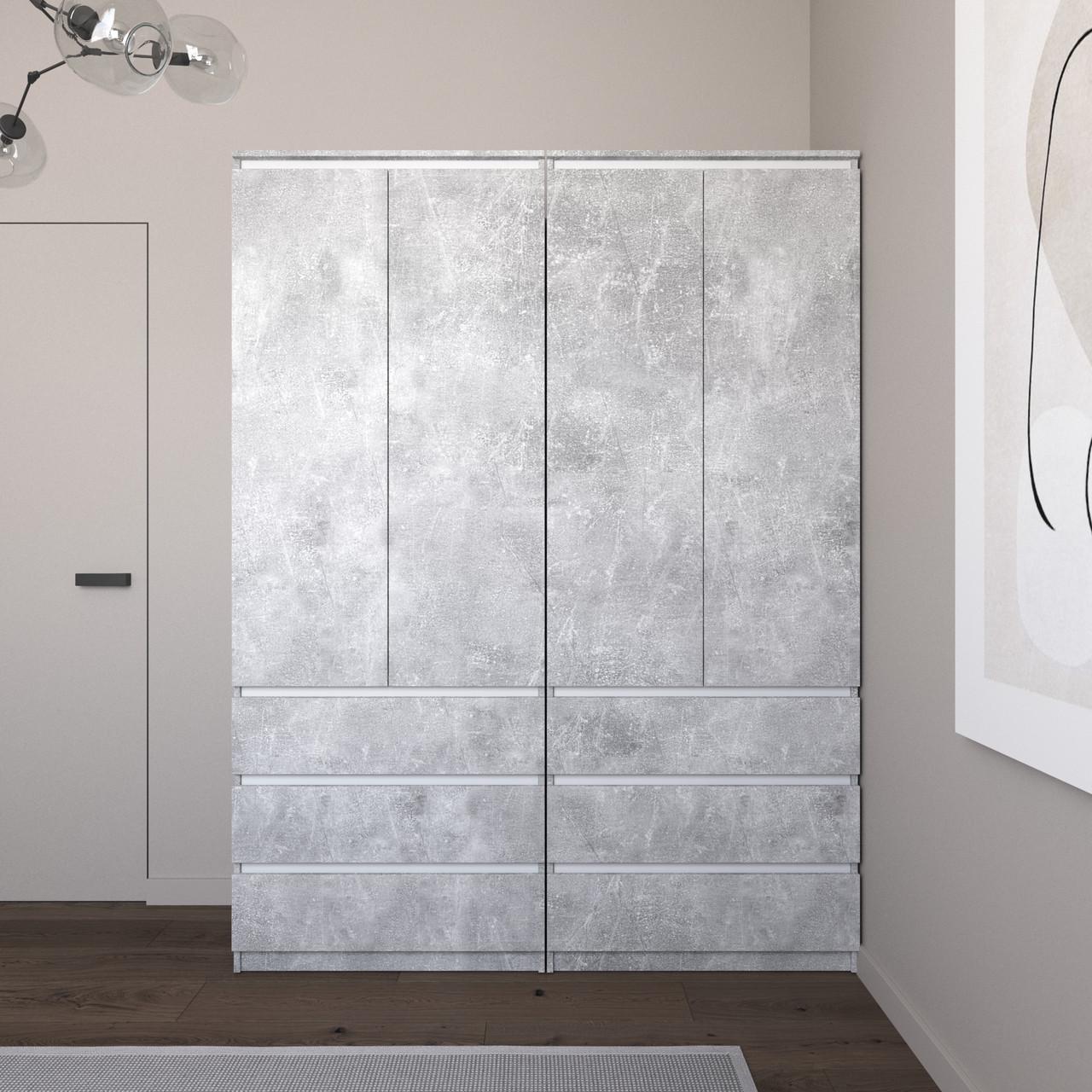 Меблевий комплект для одягу Вайс R9/R16 1604х500х2110 мм Бетон/Білі планки (30845267) - фото 1 Меблевий комплект для одягу Вайс R9/R16 1604х500х2110 мм Бетон/Білі планки (30845267) - фото 1