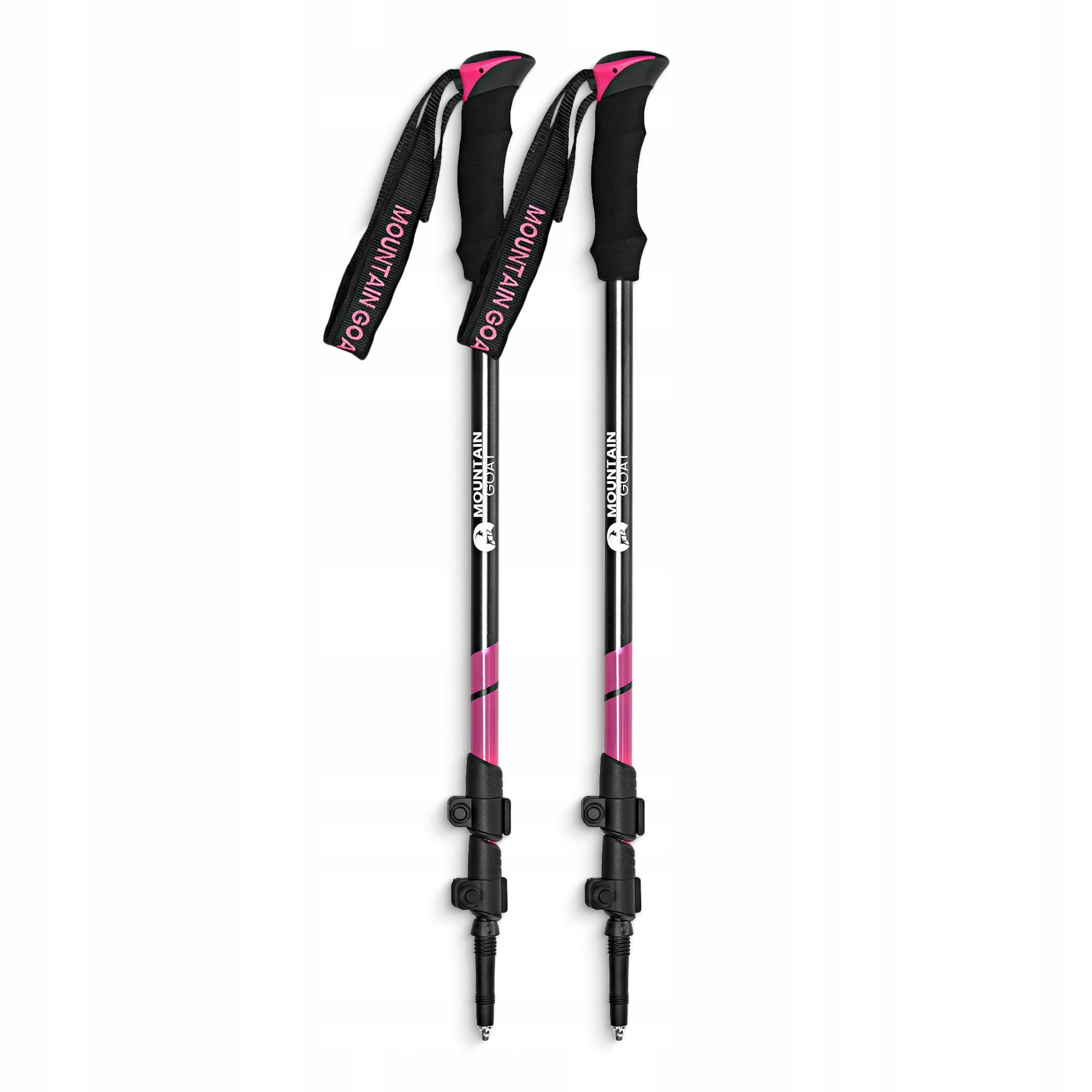 Трекінгові палиці Mountain Goat Peak+ 65-135 см Black/Pink (P-5905973404648)