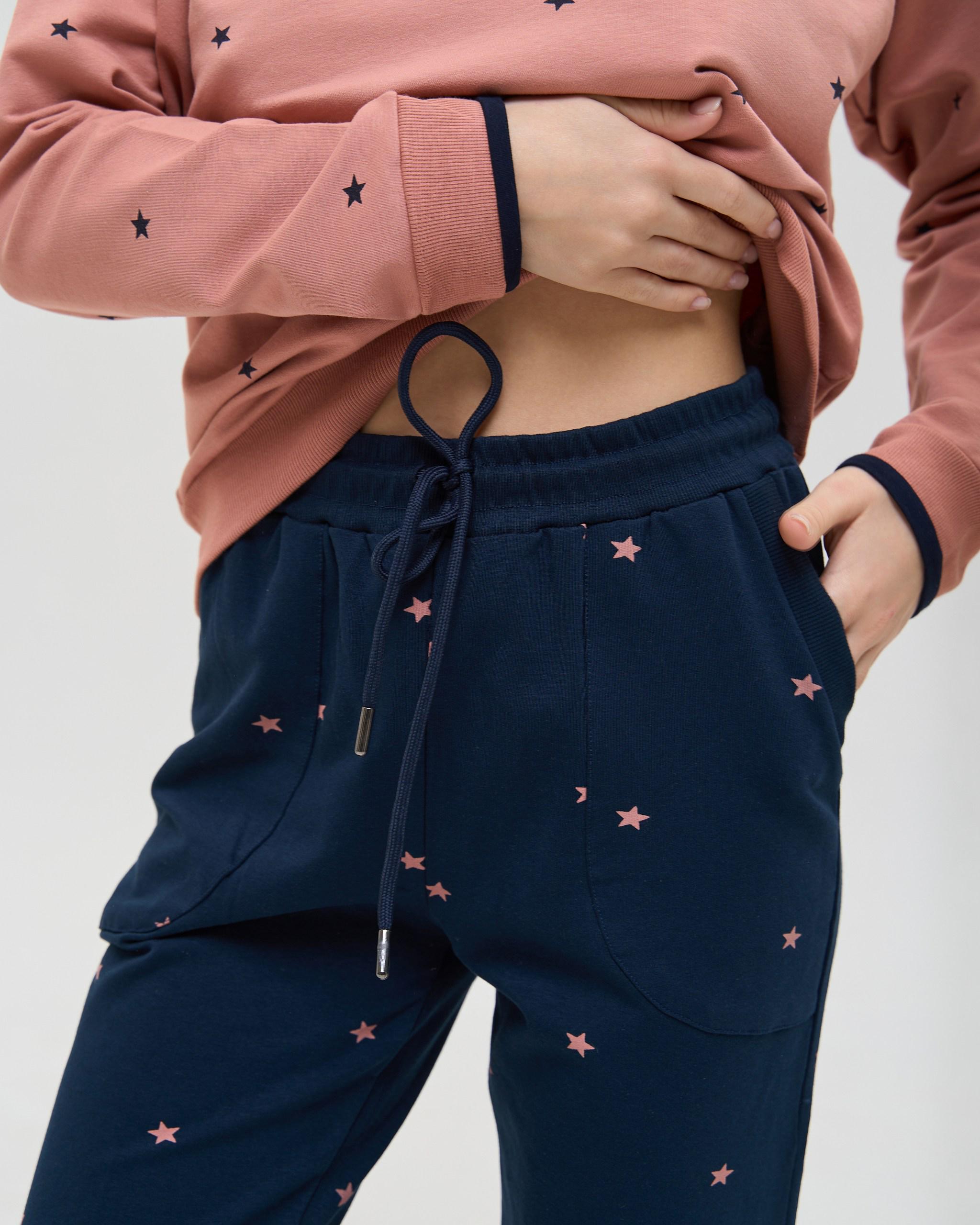 Костюм женский брюки Звездочки байка S Терракотовый (88311) - фото 4 Костюм женский брюки Звездочки байка S Терракотовый (88311) - фото 4