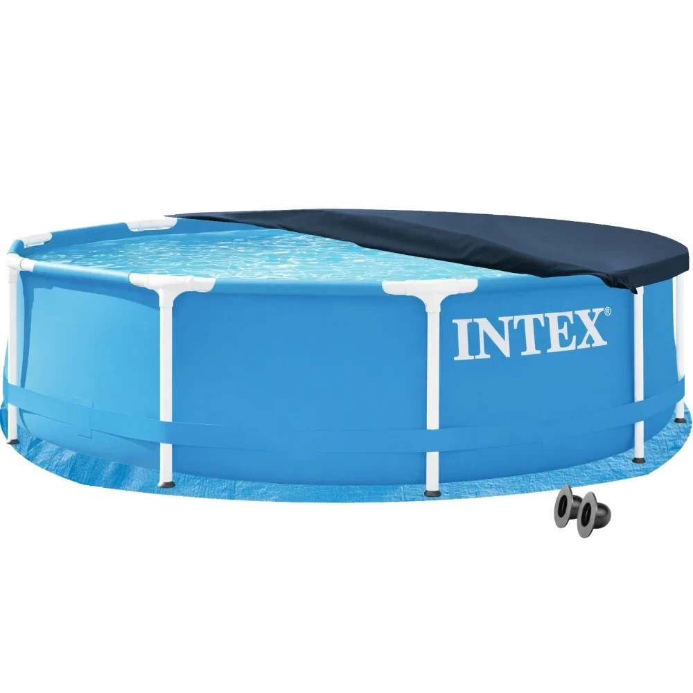 Бассейн каркасный круглый Intex 28200-3в1 Metal Frame тент/подстилка 305х76 см Голубой (147-9-28200-3)