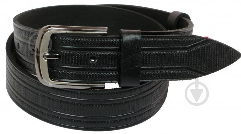 Кожаный ремень Skipper 110-130 x 4 см Черный (1063-40)