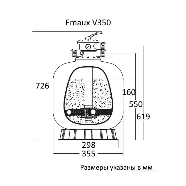 Фильтр для бассейна Emaux V350 4,3 м3/час (3338) - фото 4