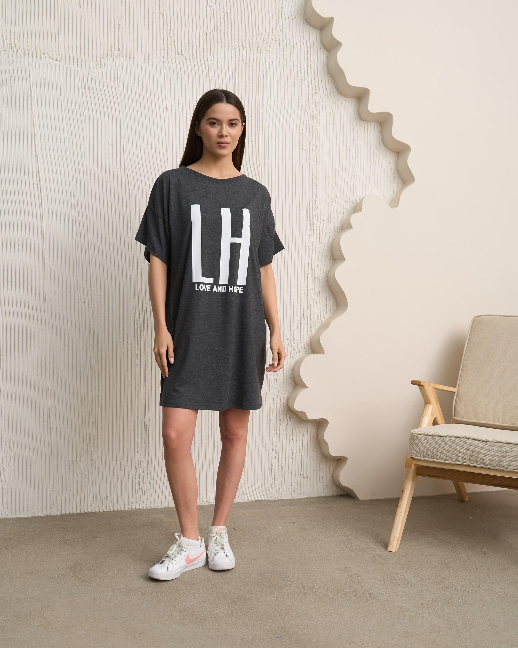 Туника женская с рукавом Love and Hope 83667 L Темно-серый