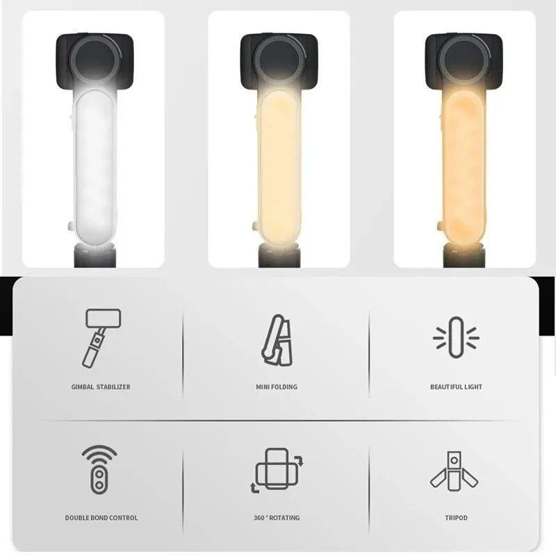 Стабилизатор Gimbal Stabilizer L09 для смартфона складной с триногой и LED подсветкой - фото 4 Стабилизатор Gimbal Stabilizer L09 для смартфона складной с триногой и LED подсветкой - фото 4