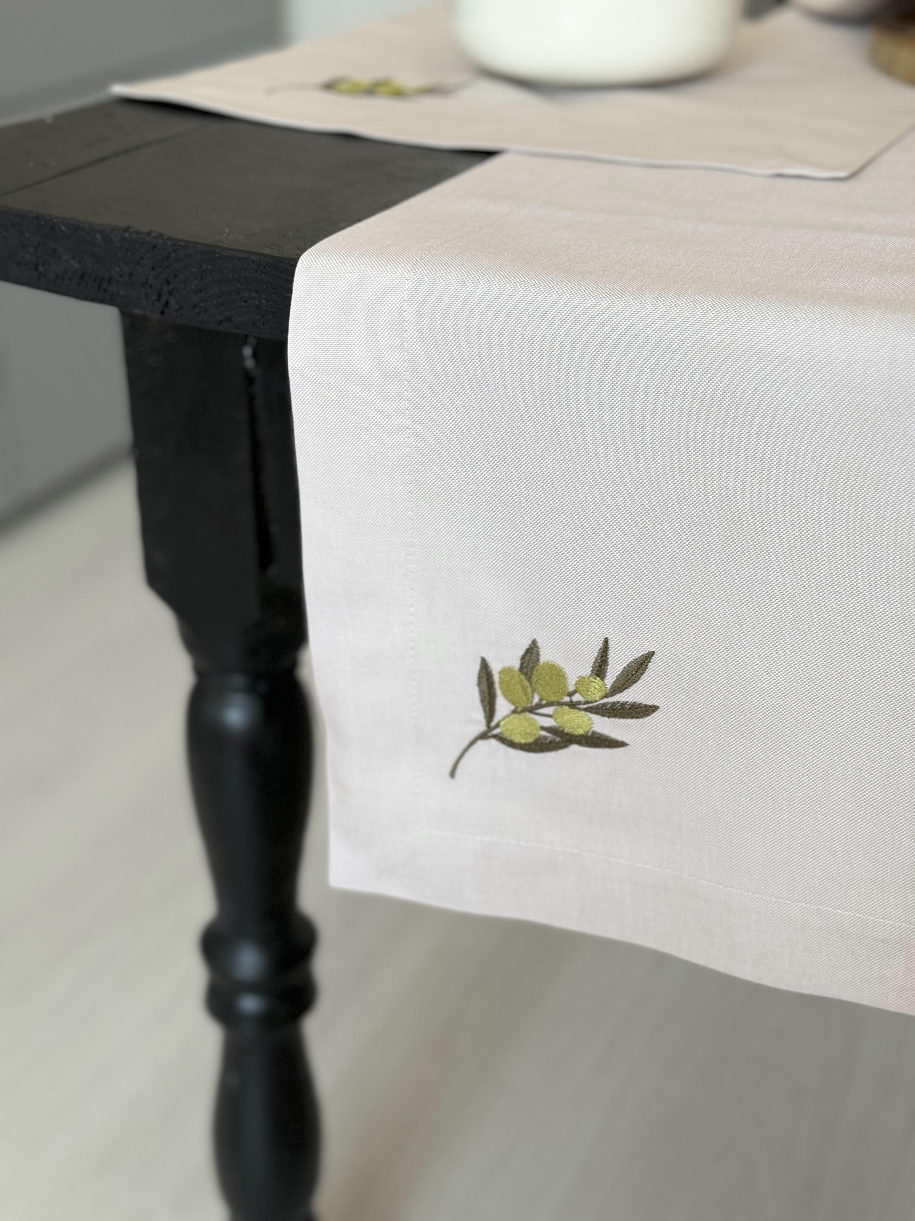 Дорожка для стола с вышивкой Оливковая ветка 140х40 см (29953466) - фото 2 Дорожка для стола с вышивкой Оливковая ветка 140х40 см (29953466) - фото 2