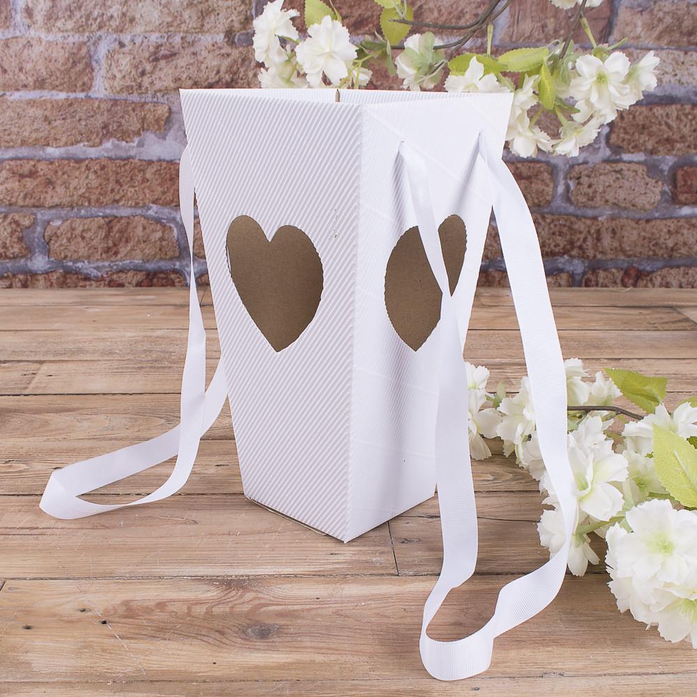 Кашпо под цветы с сердцем Белый (3428-3)