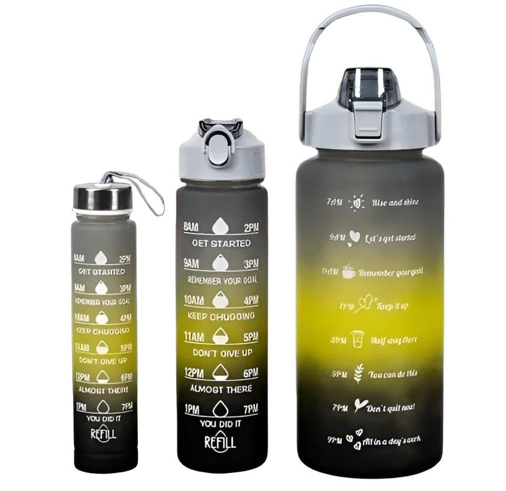 Бутылки для воды Stenson 300/900/2000 мл Black/Yellow (R30936)