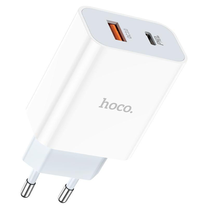 Мережевий зарядний пристрій Hoco C97A PD 20 W Type-C/USB QC3.0 3 A White (1926144956) Мережевий зарядний пристрій Hoco C97A PD 20 W Type-C/USB QC3.0 3 A White (1926144956)