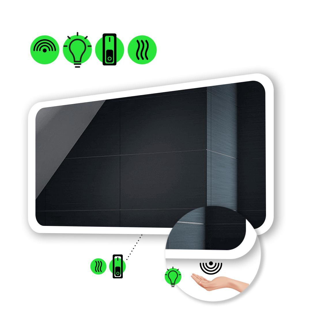 Зеркало с LED подсветкой Ahana с ИК включателем и подогревом с механическим управлением 100x60 см (Ahanag114)