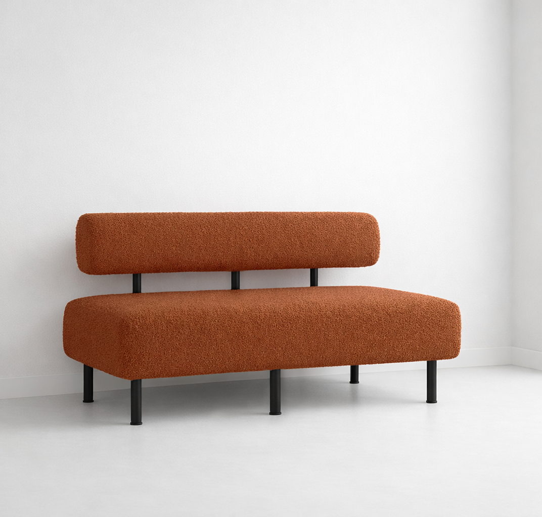 Диван компактный Tobi Sho Люмо 1800х540х750 мм букле Alpaca Терракотовый/48