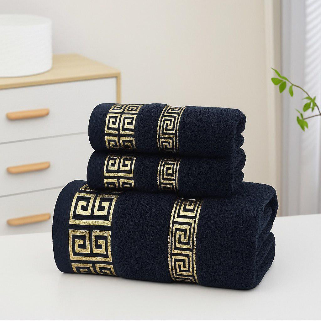 Набор полотенец Ornament Premium 3в1 140х70 см/74х34 см/74х34 см Черный (NR3in1BathBlackPREMIUM)
