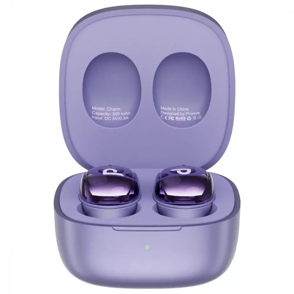 Наушники беспроводные Proove Charm TWS APP с Bluetooth 5.4 кейс 300 mAh Purple (TWCH0001AP09)