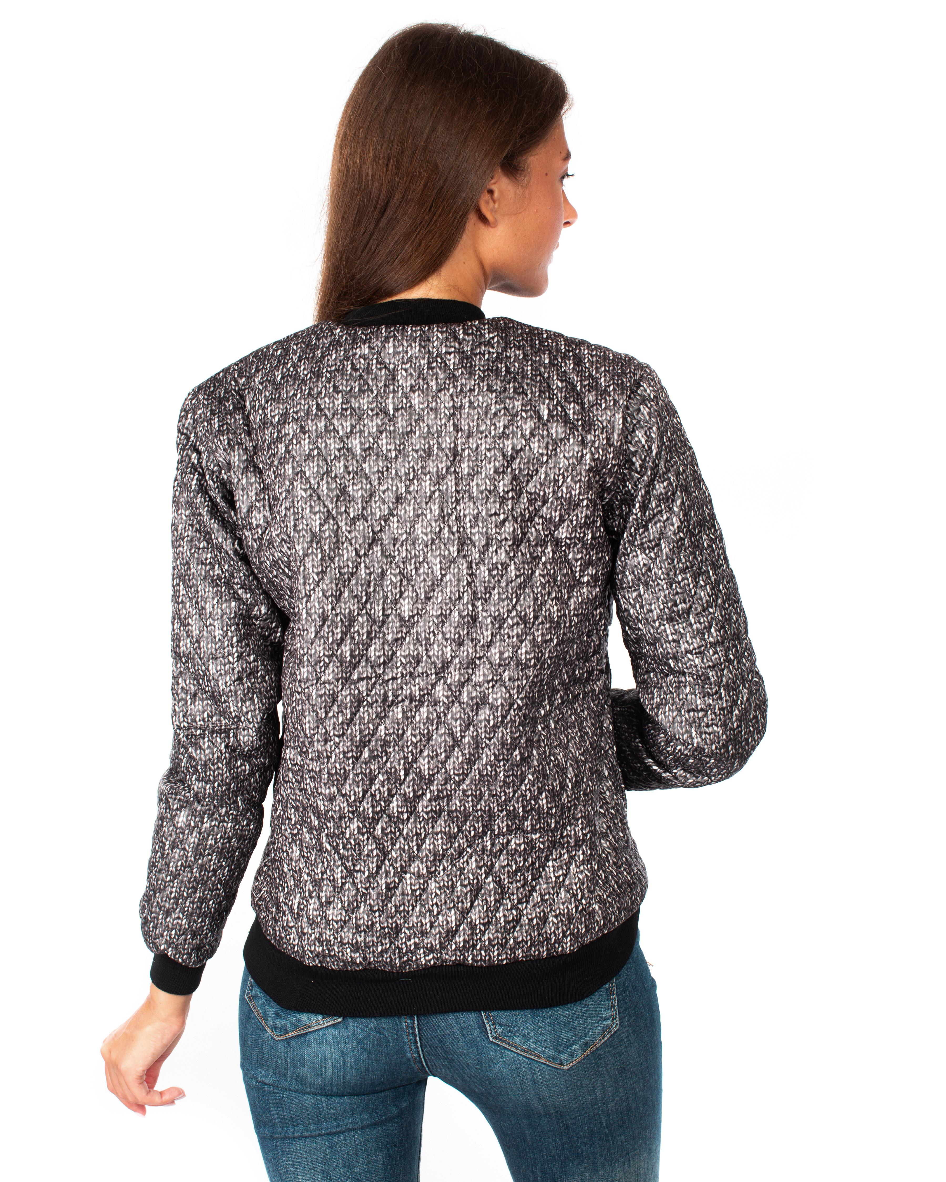 Бомбер женский Mirabel S Cерый (QQ755) - фото 3 Бомбер женский Mirabel S Cерый (QQ755) - фото 3