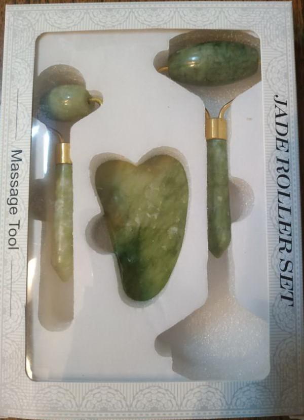 Массажный набор из натурального камня JADE ROLLER SET (5929) - фото 2