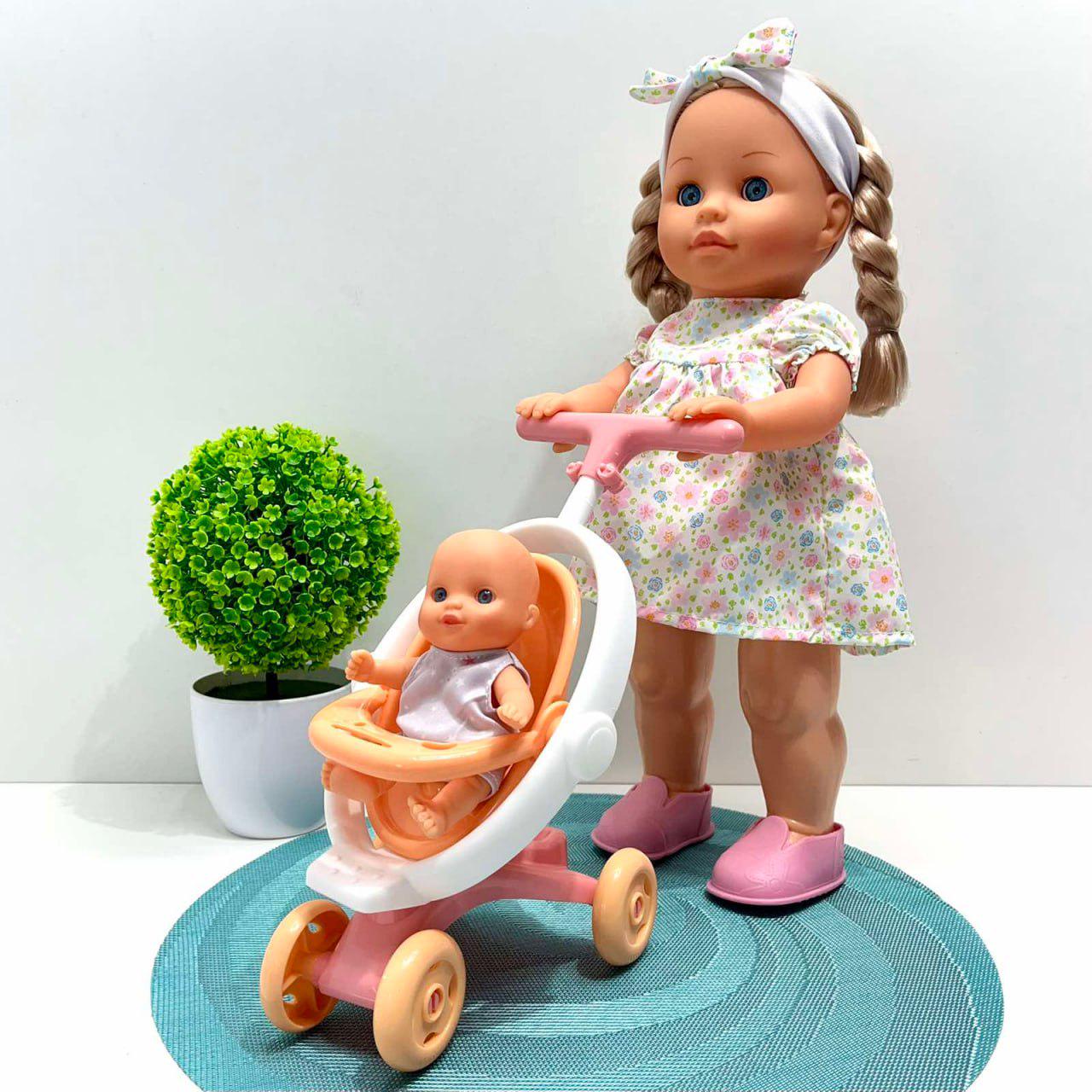 Кукла с коляской и малышом Даша разговаривает на украинском языке ходит/поет песни 40 см (M 6194 I UА)