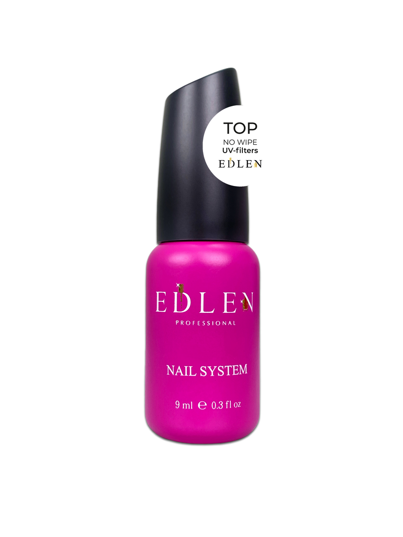 Топ для гель-лака без липкого слоя Edlen Professional Top Non Wipe UV-Filters с УФ фильтром 9 мл
