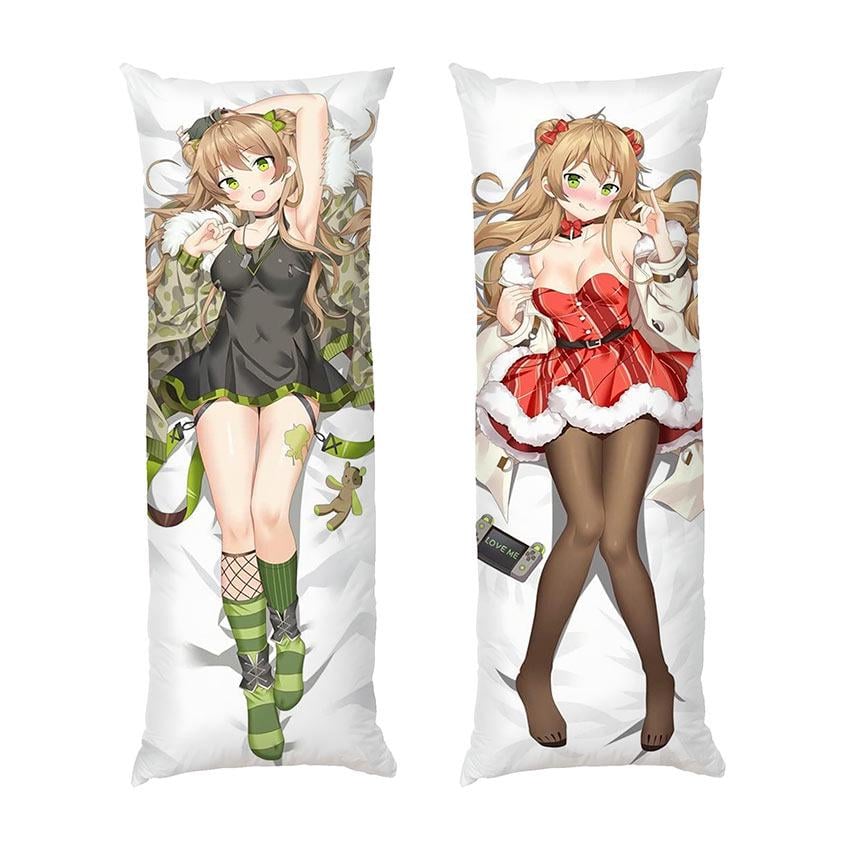 Подушка дакимакура Cute anime girl Green and red dress габардин 180х60 см