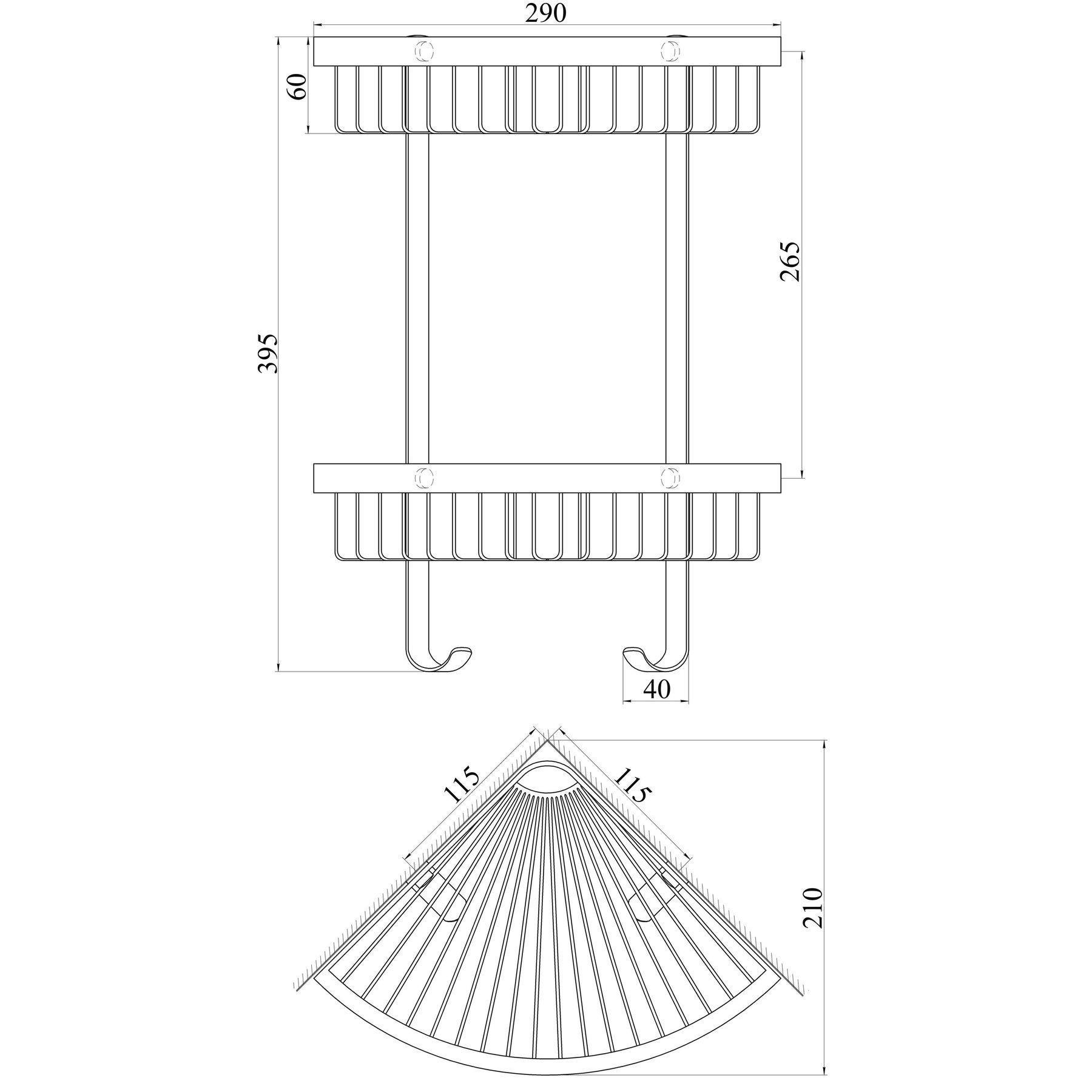 Полочка угловая двойная TOPAZ TKB-4115-2-BL (40007) - фото 3 Полочка угловая двойная TOPAZ TKB-4115-2-BL (40007) - фото 3