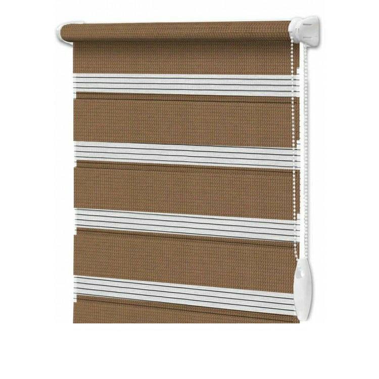 Рулонная штора День-Ночь Wenster Secret DN 202 92,5х200 см открытого типа Коричневый (б58820179)