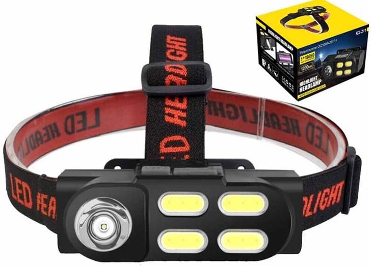 LED-фонарик налобный аккумуляторный Bailong COB 120 Лм (28443732)