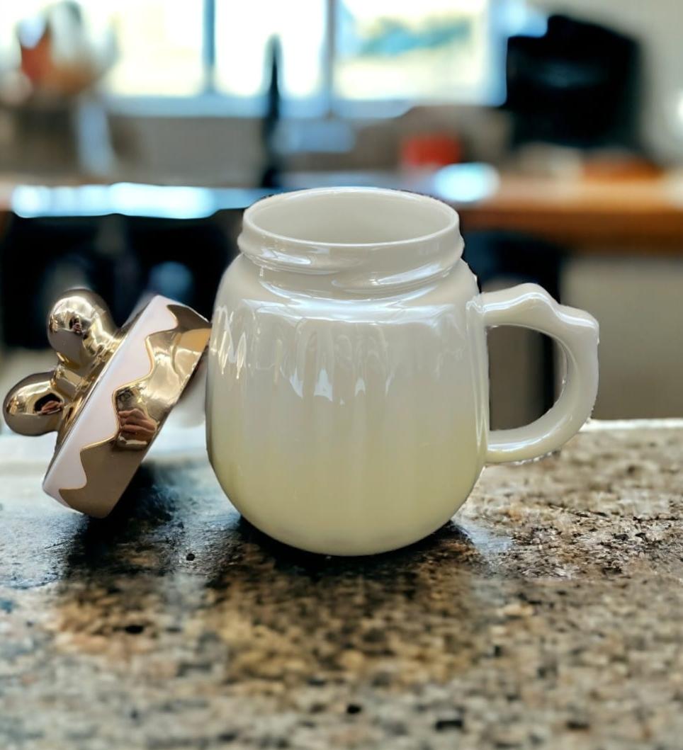 Чашка Lirmatur Бантик кераміка з кришкою 400 мл Жовтий (15414102) - фото 2 Чашка Lirmatur Бантик кераміка з кришкою 400 мл Жовтий (15414102) - фото 2