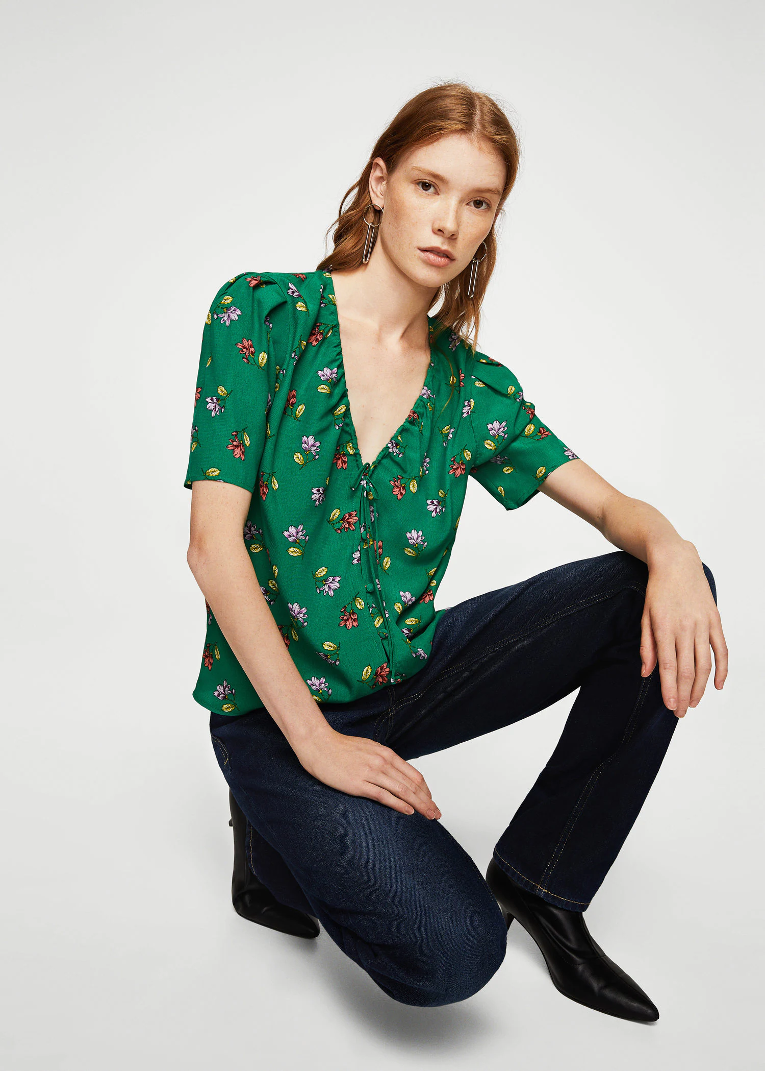 Блузка Mango L Зеленый (2000000837727)