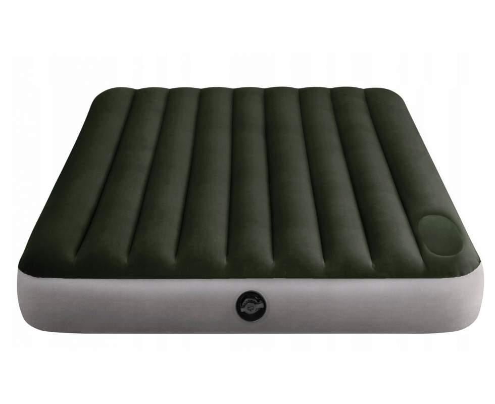 Матрац надувний двомісний Intex 64763 203х152х25 з вбудованим ножним насосом Зелений