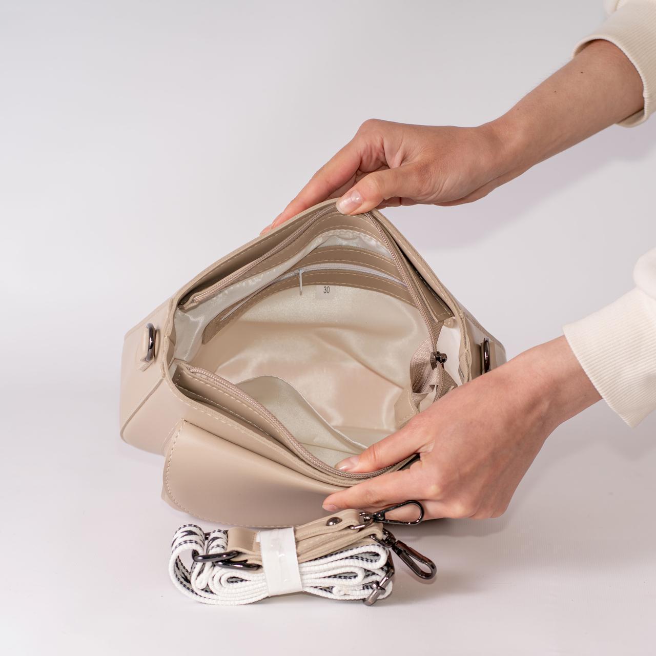 Сумка женская кросс-боди XENIA № 41-24 Бежевый - фото 3 Сумка женская кросс-боди XENIA № 41-24 Бежевый - фото 3