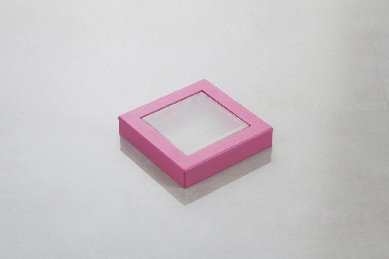 Мебельная ручка Poliplast РП-29 Розовый матовый с прозрачной вставкой (16827)