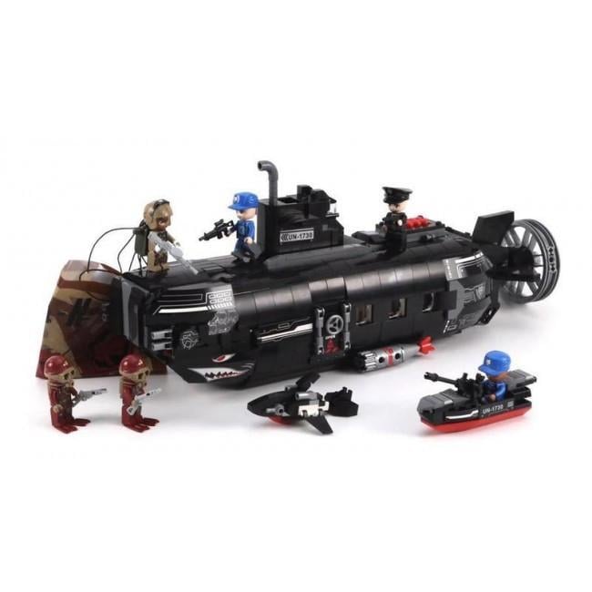 Конструктор Qman Brick 1730 Подводная лодка 2 в 1 1196 деталей 6 фигурок