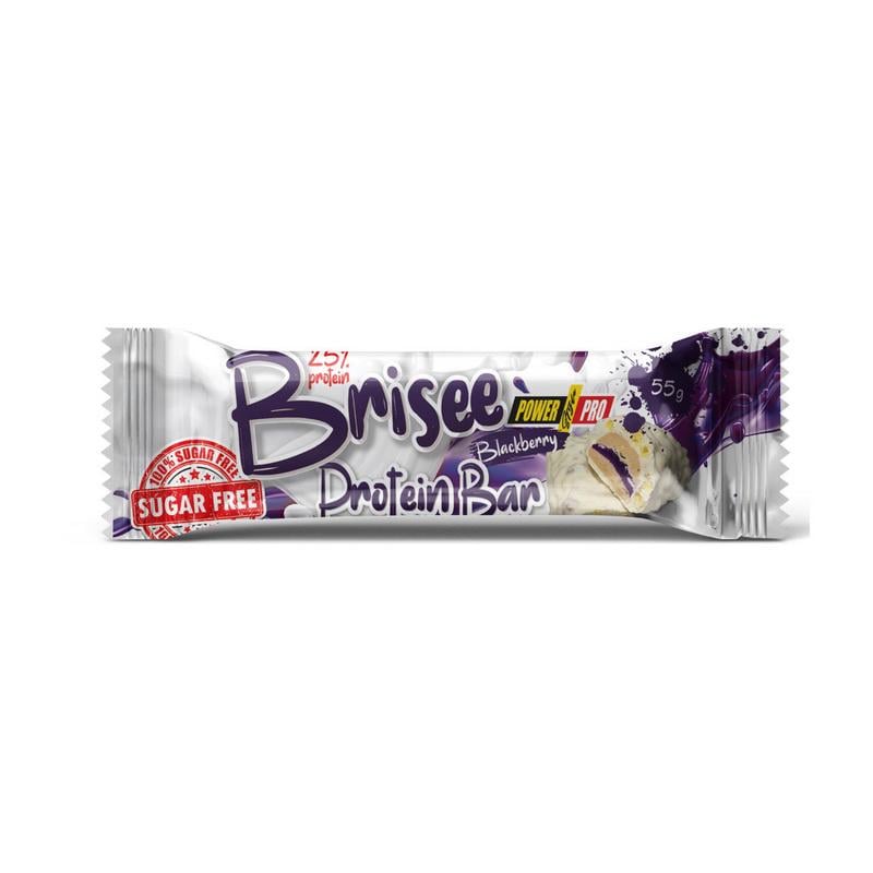 Протеїновий батончик 13 г білка без цукру Power Pro Brisee Protein Bar 25% 55 г Ожина