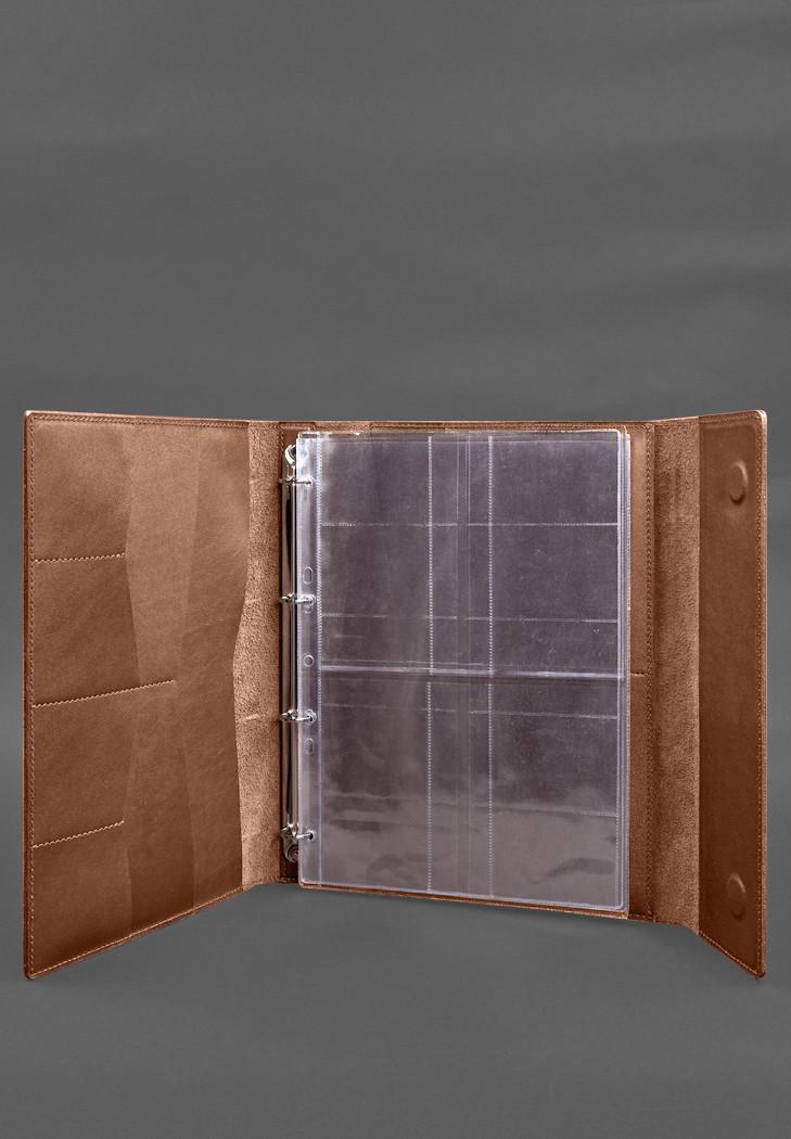 Папка шкіряна для документів сімейна А4 на сегрегаторі з файлами Світло-коричневий (A-028628) - фото 2 Папка шкіряна для документів сімейна А4 на сегрегаторі з файлами Світло-коричневий (A-028628) - фото 2