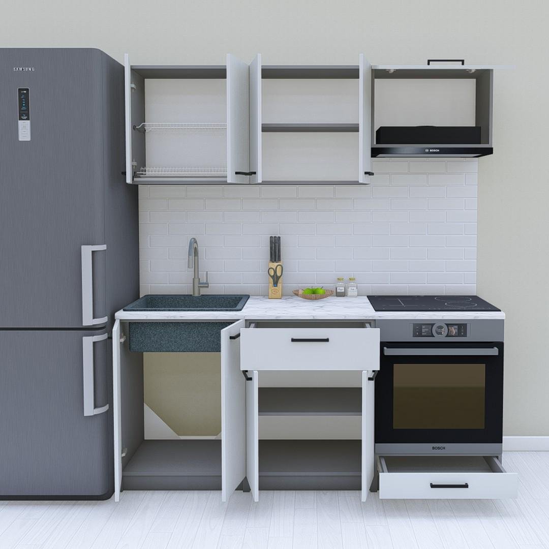 Модульна кухня Opendoors без стільниці 180 см Світло-сірий/Антрацитовий (МП40/15) - фото 2