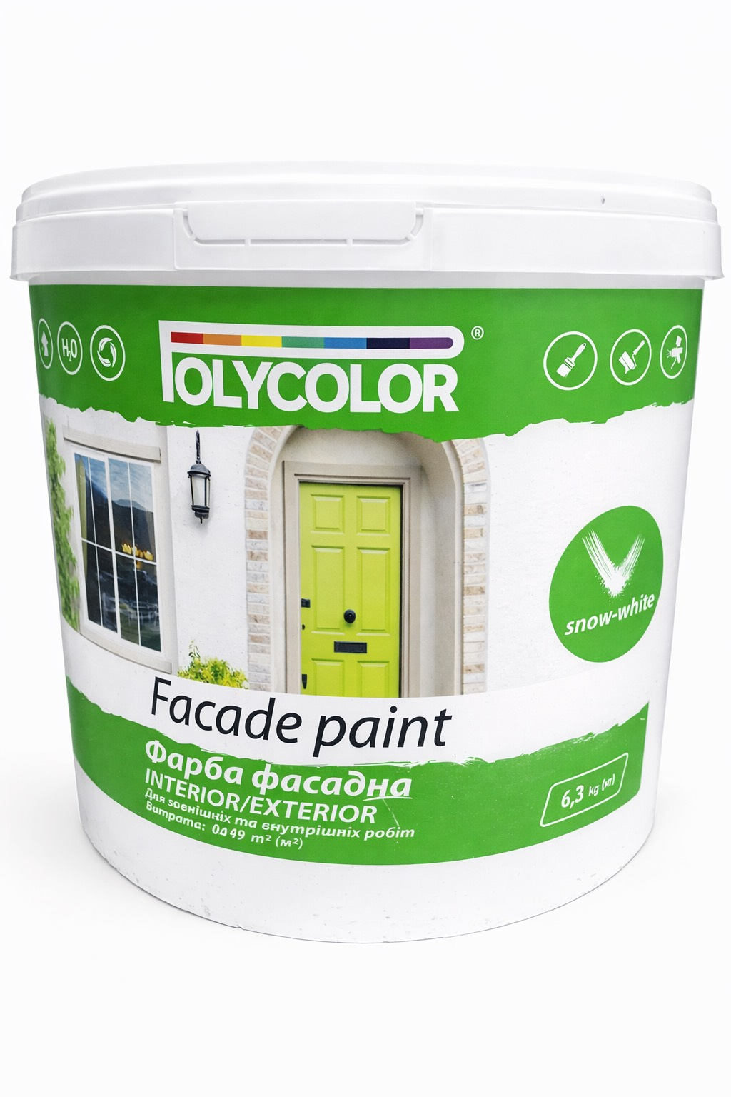 Краска для ремонта фасадная 6,3 кг POLYCOLOR (32409919)