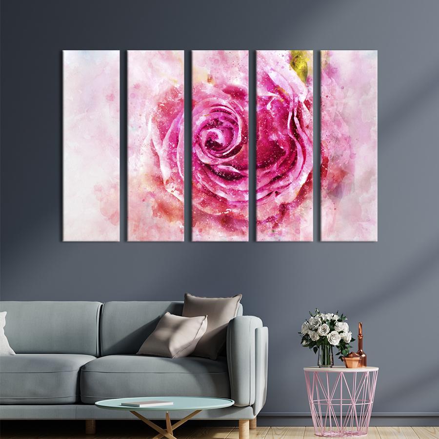 Картина на холсте Шикарная мраморная роза 87x50 см (982-51)