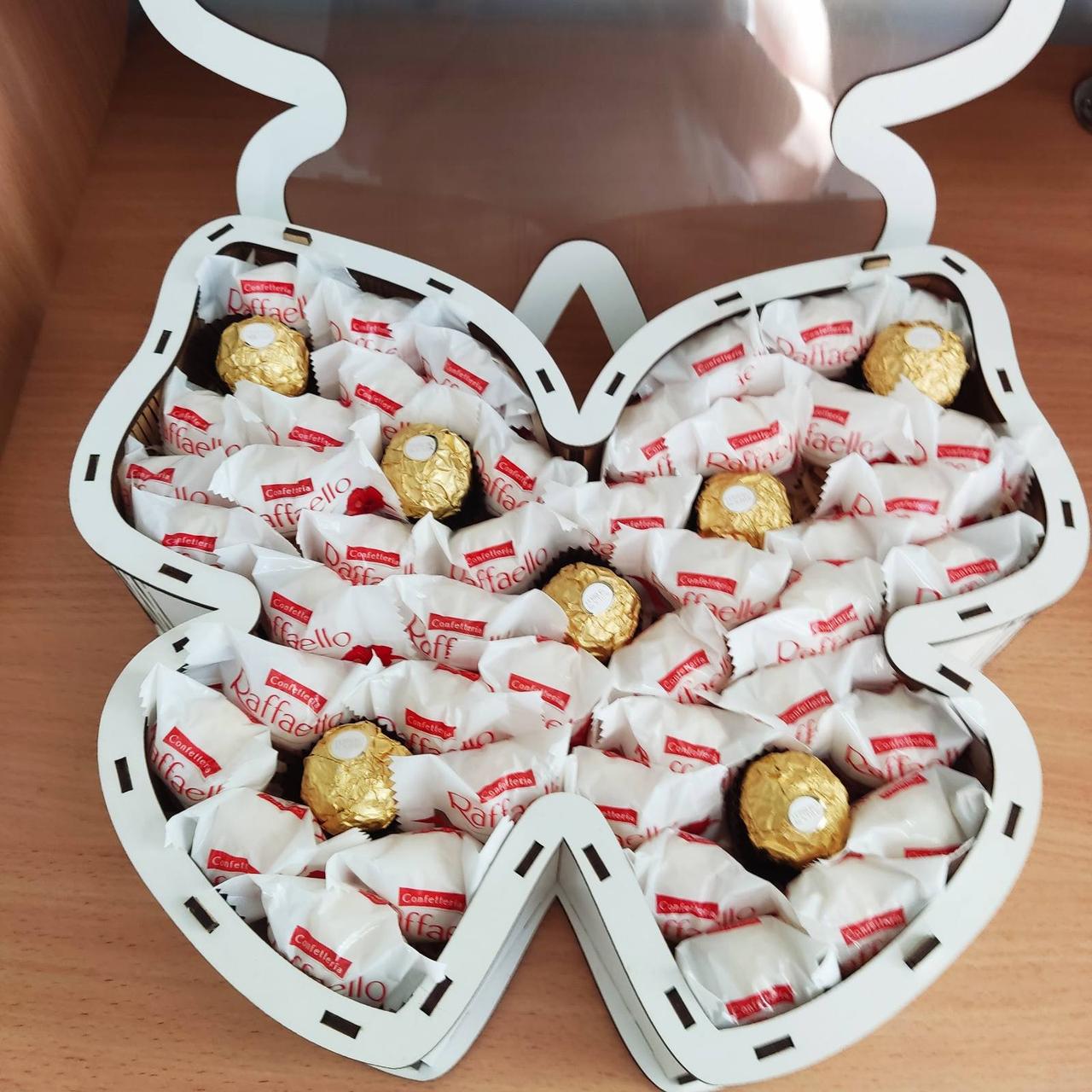 Подарочный бокс бабочка с конфетами для девушки/ребенка на день рождения/на праздник (2378368264)