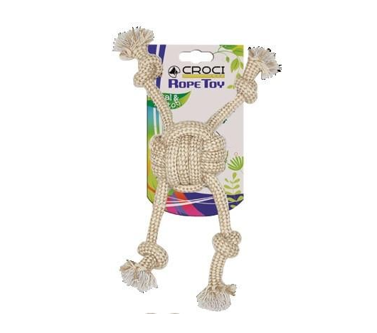 Іграшка для собак Croci ECO М'яч канатний з мотузками 7,5x32 см (1199892541)