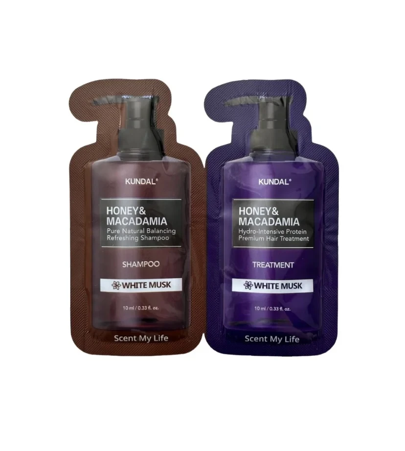 Набор шампунь и кондиционер для волос Kundal Honey & Macadamia White Musk 10+10 мл