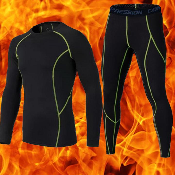 Дитяча термобілизна для футболу FENTA Thermal Underwear Winter 155-165 см Black/Green (3338) - фото 3