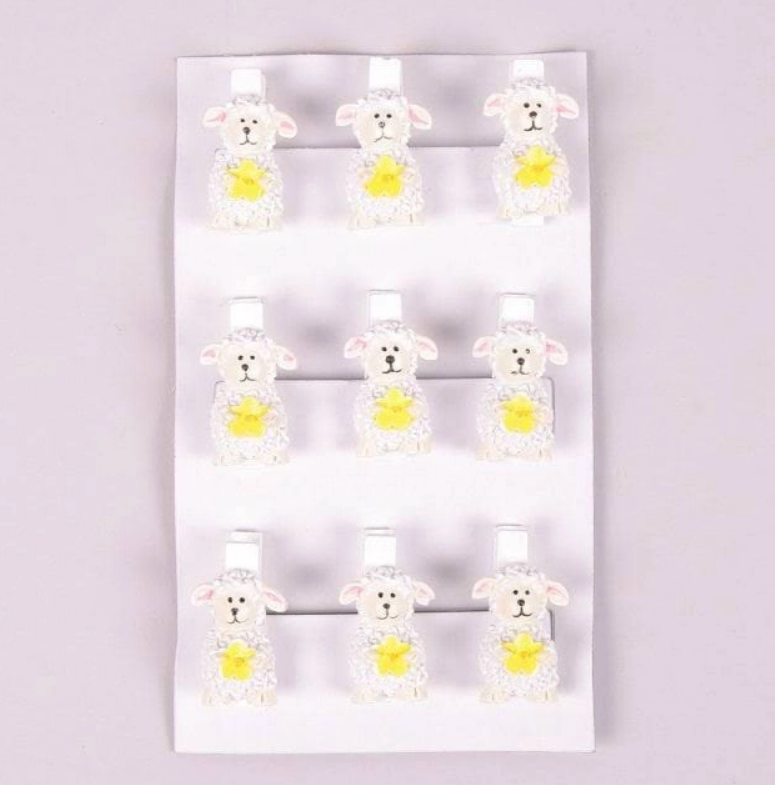 Декор на прищепке Овца 9 шт. (44207)