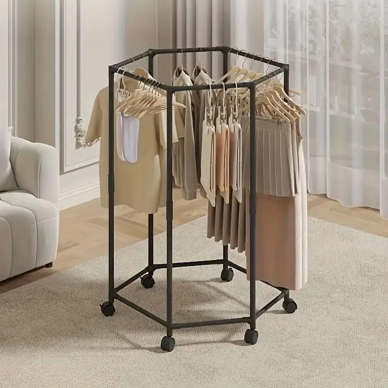 Вешалка для одежды металлическая на колесах (bcf21a0a) - фото 4 Вешалка для одежды металлическая на колесах (bcf21a0a) - фото 4